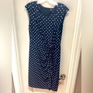 Navy blue dress with white dots